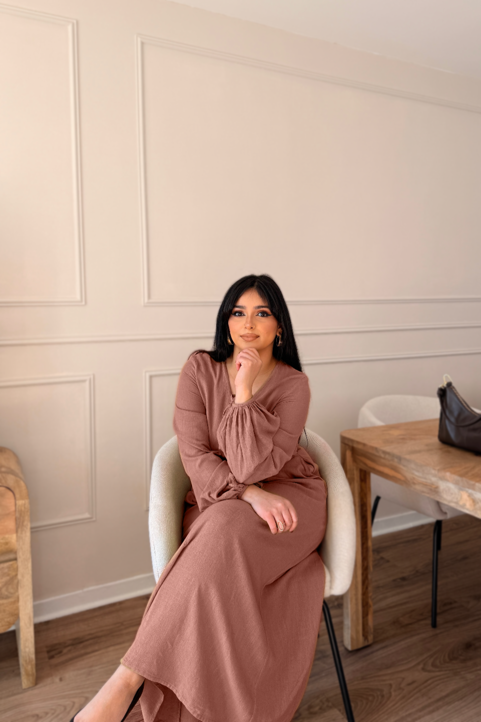 Olivia - Robe longue à liens