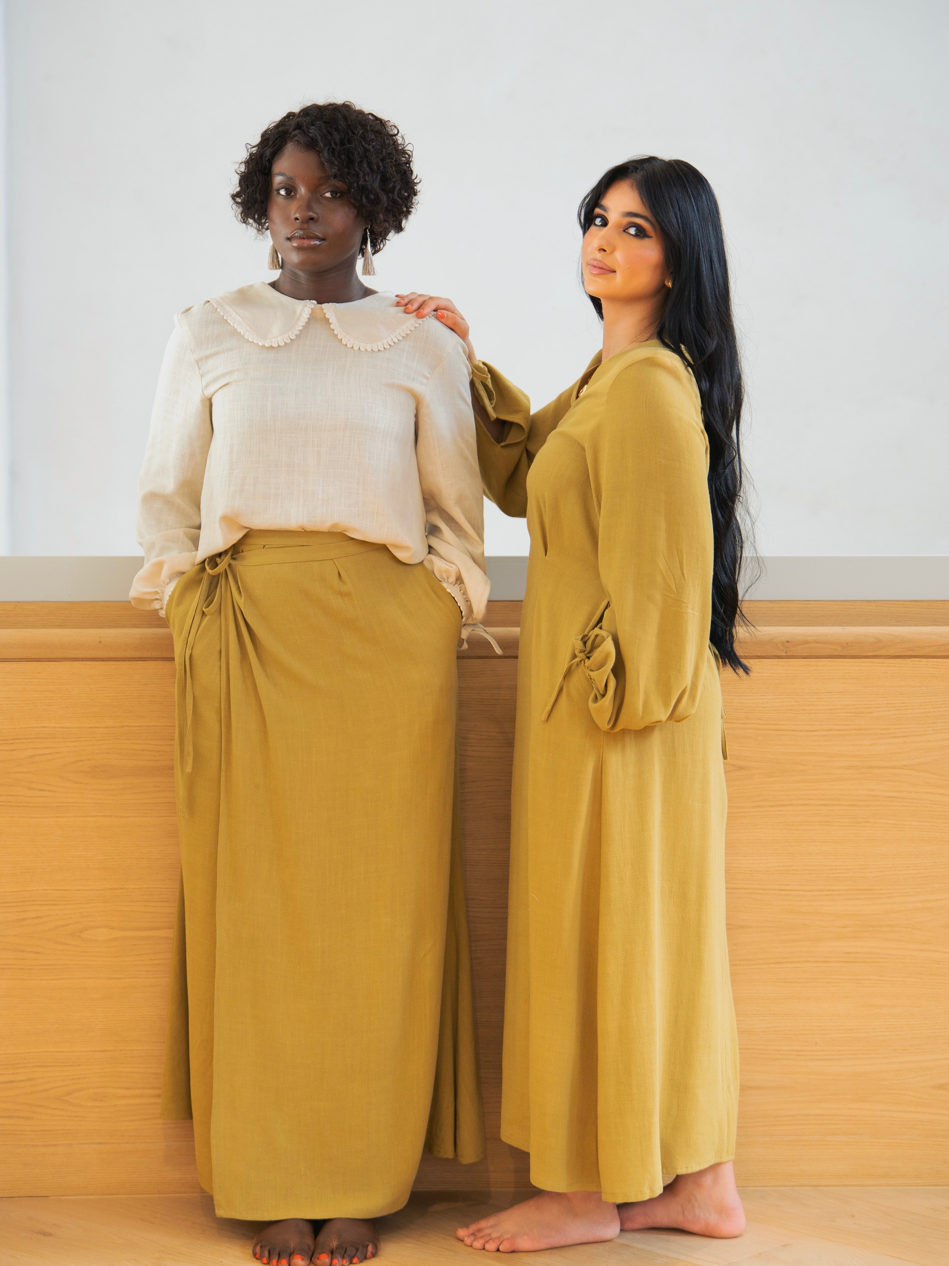 OLIVIA - Robe longue à liens de serrage