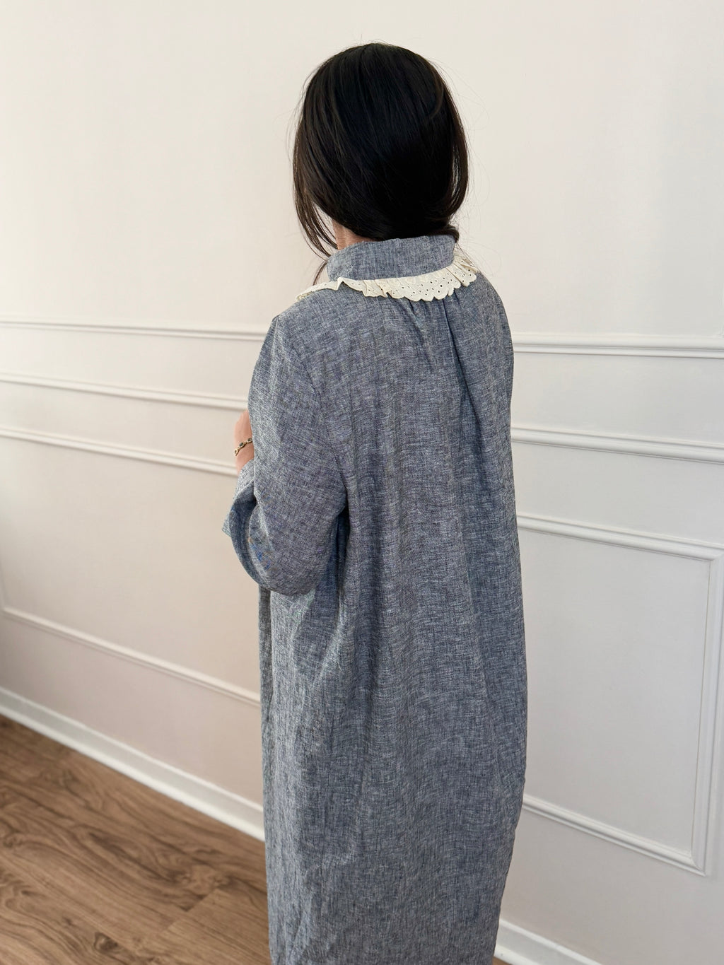 Florence - Robe à col Claudine détail dentelle