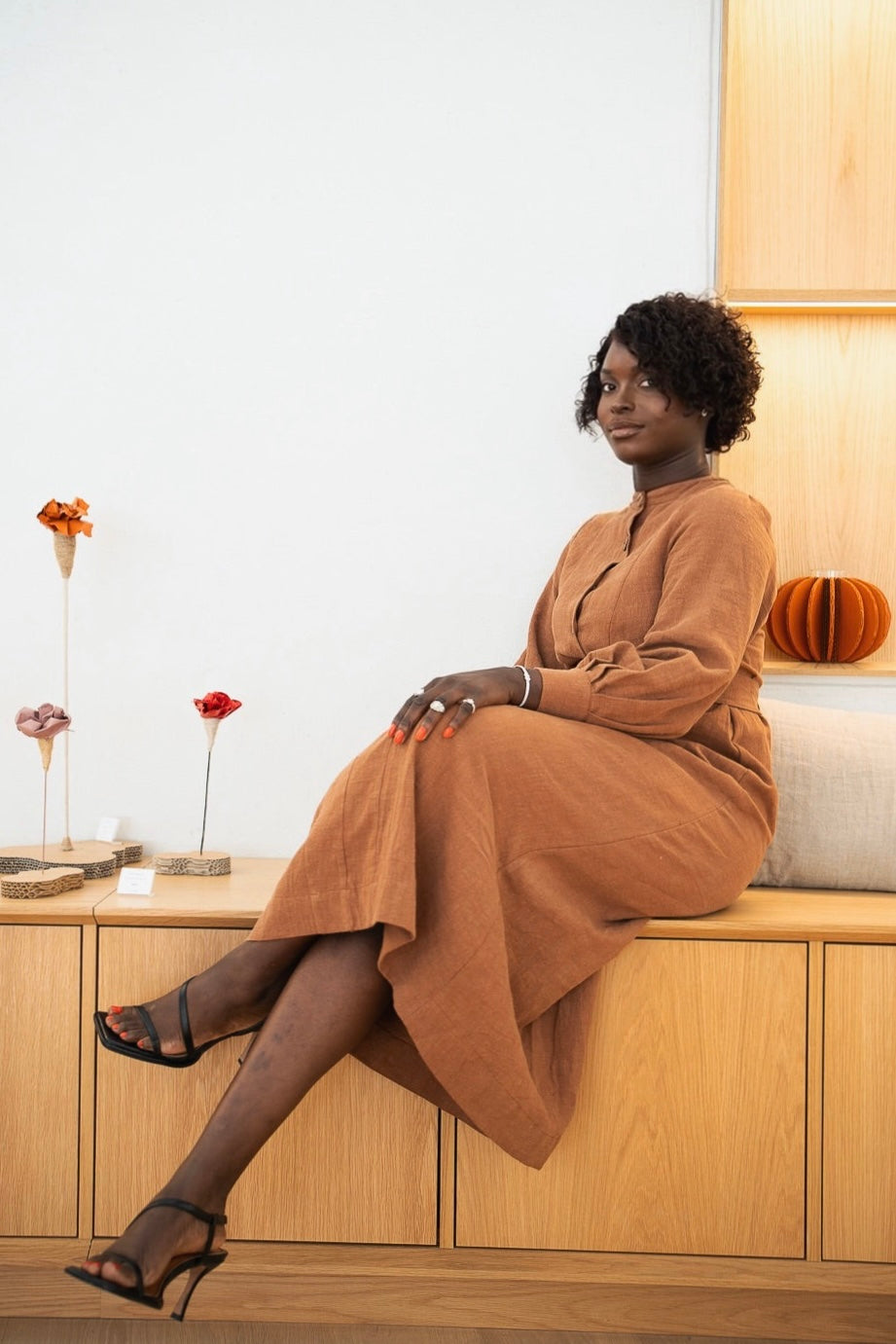 DINA - Robe longue en lin lavé