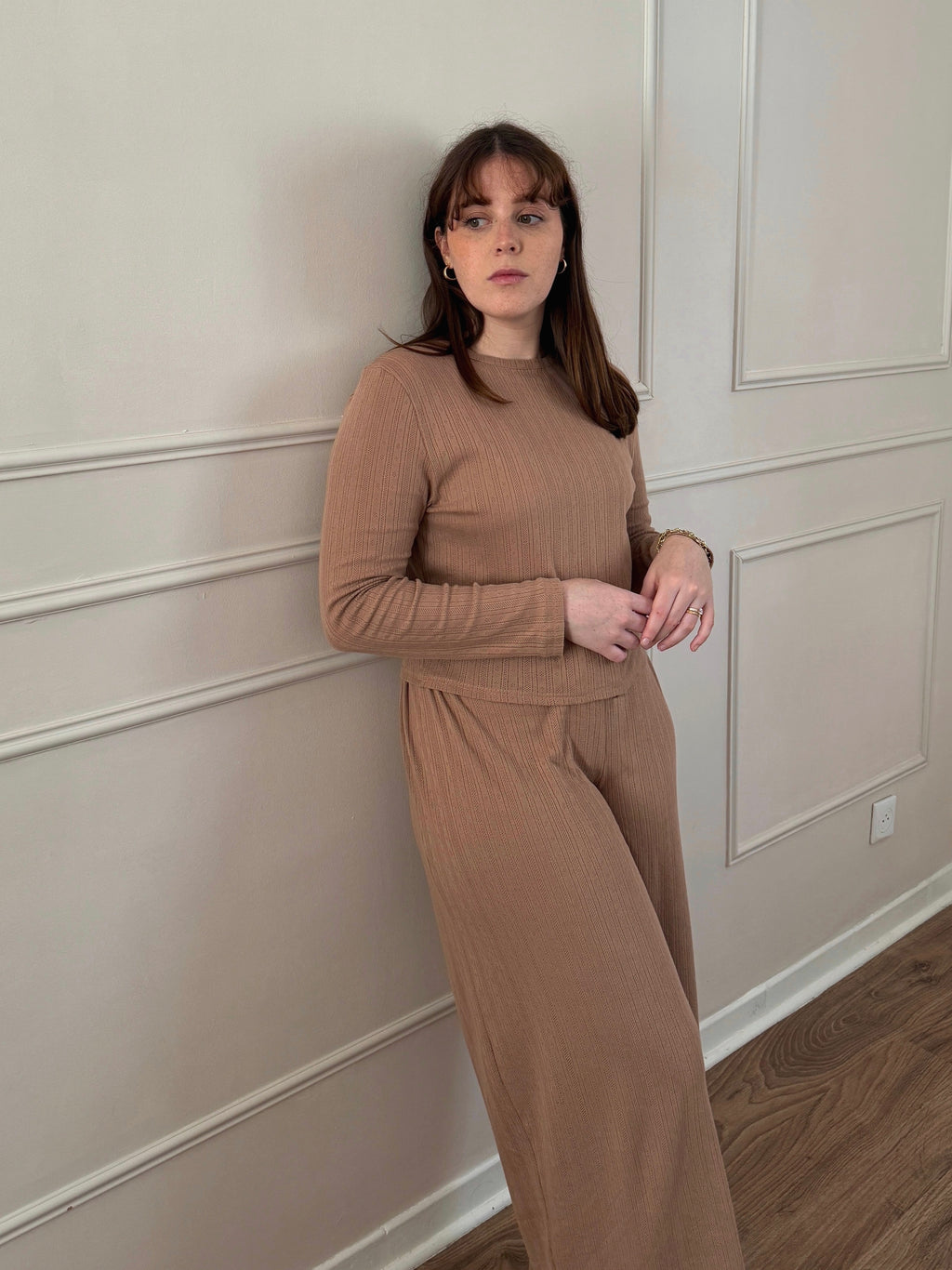 Nudea - Top à manches longues pointelle