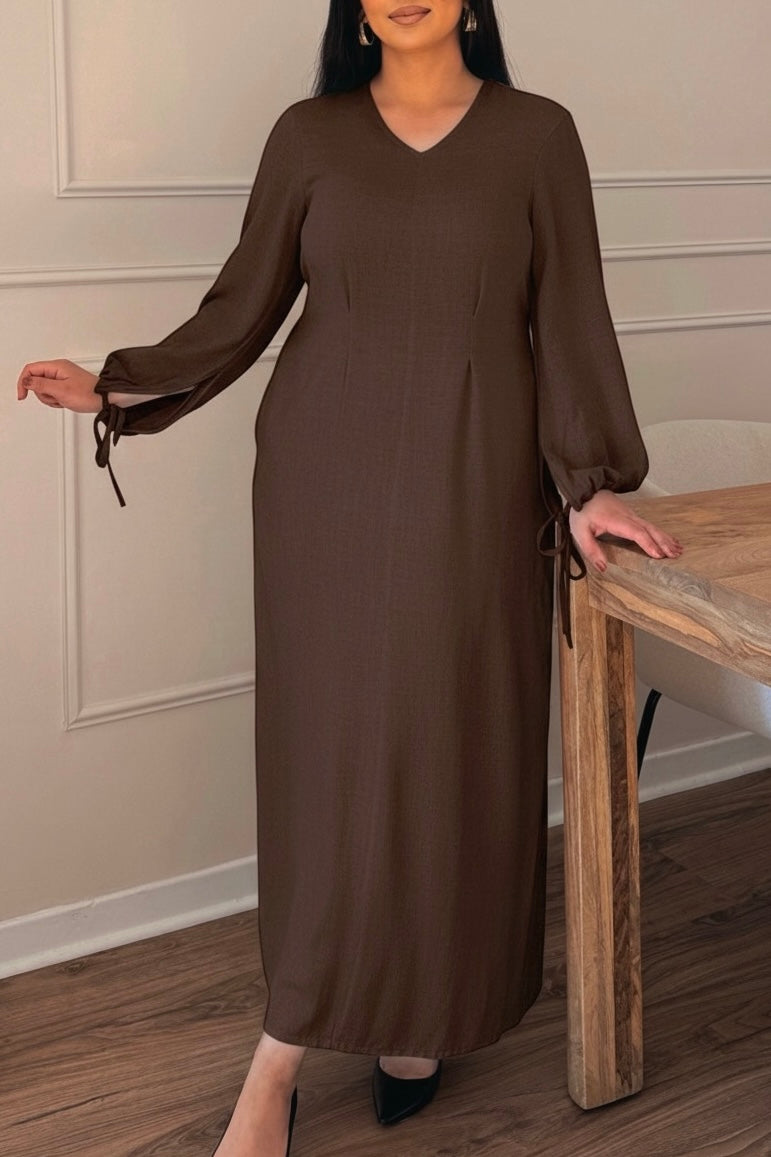 OLIVIA - Robe longue à liens de serrage