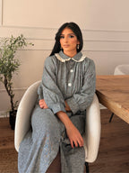 Florence - Robe à col Claudine détail dentelle