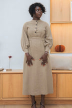 DINA - Robe longue en lin lavé