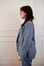 Aurel - Veste tailleur en lin à chevrons