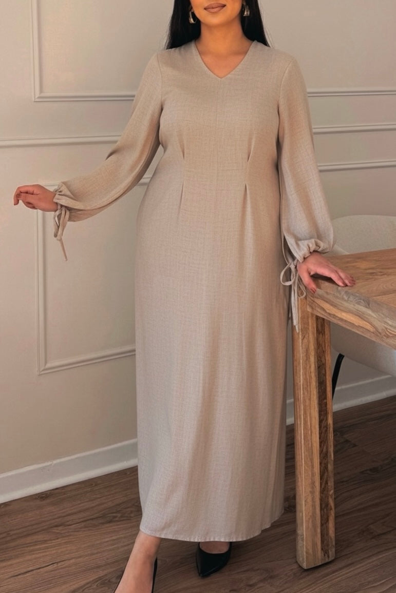 OLIVIA - Robe longue à liens de serrage