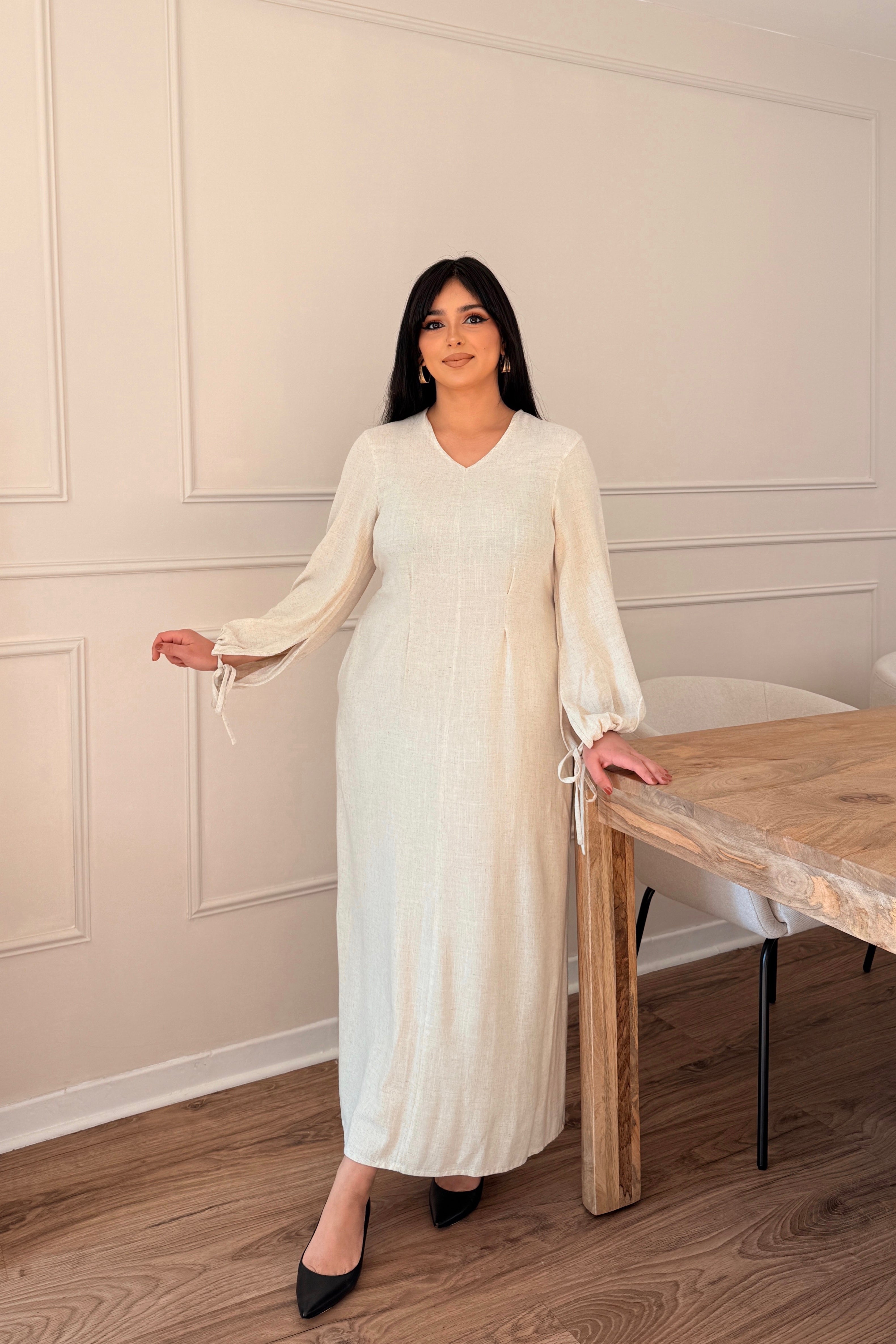 OLIVIA - Robe longue à liens de serrage