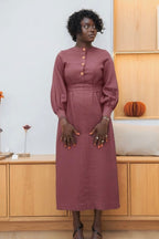 DINA - Robe longue en lin lavé