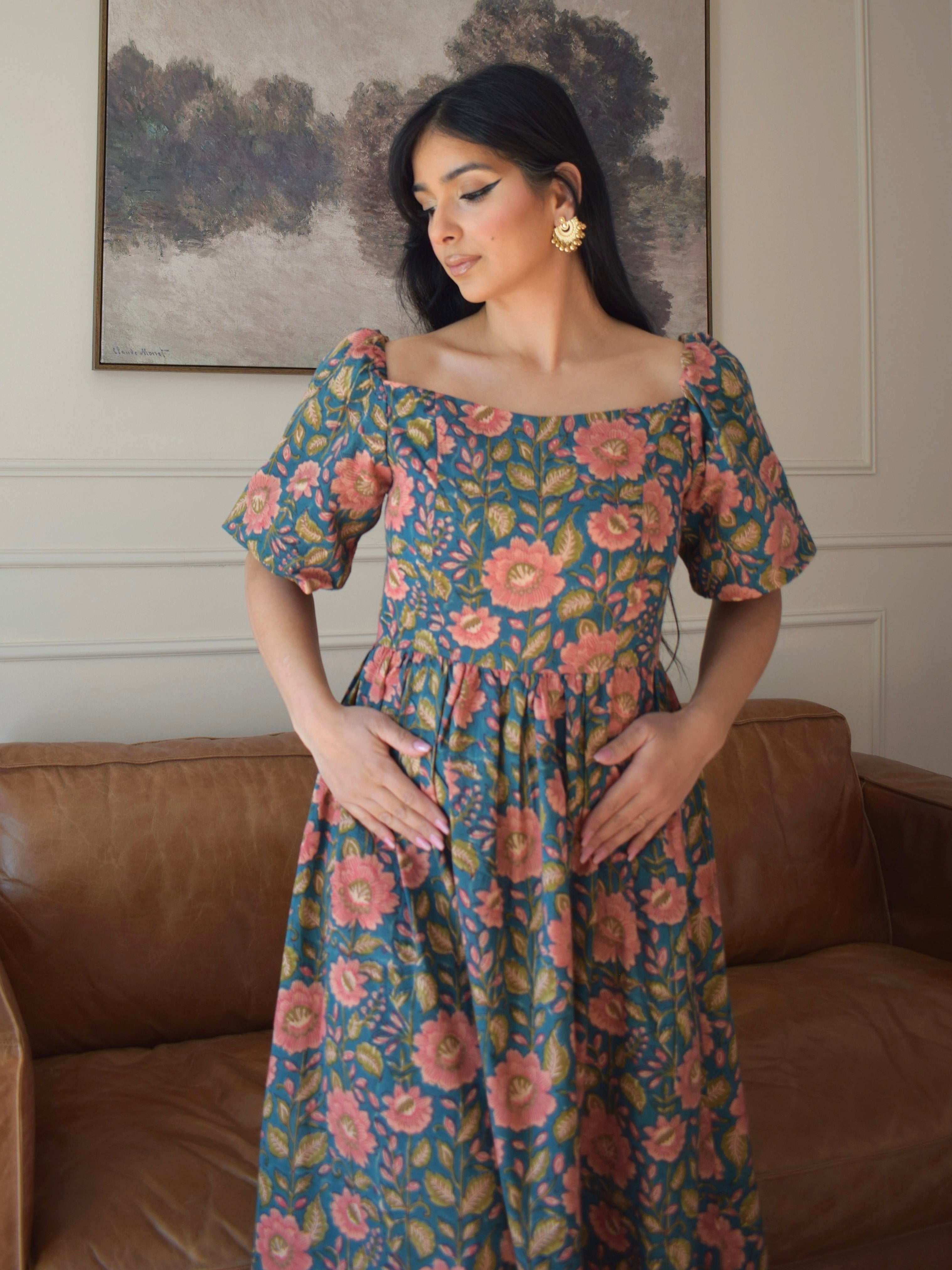 ANAYA : Robe longue (Tea dress) aux motifs fleuris