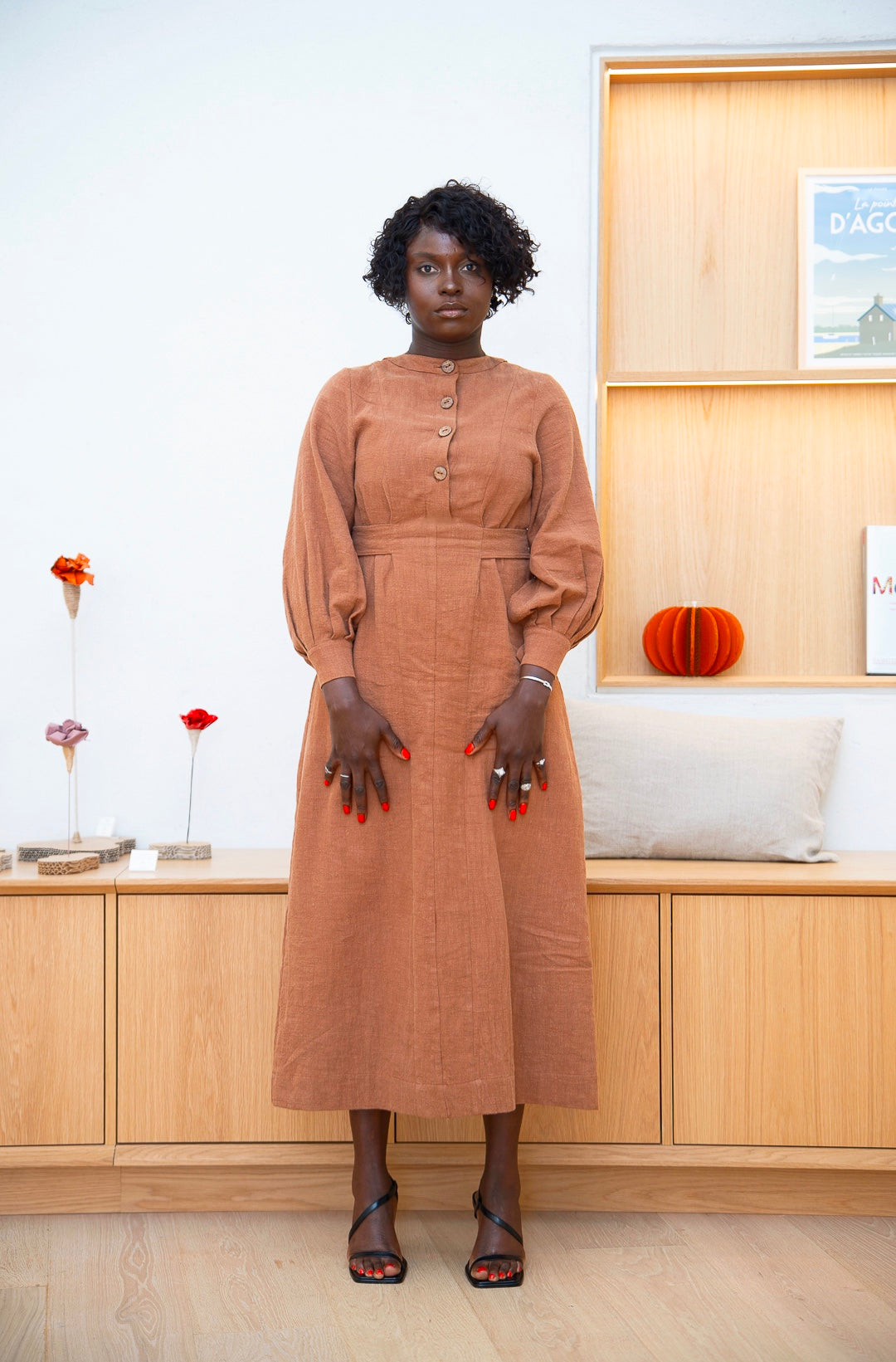 DINA - Robe longue en lin lavé