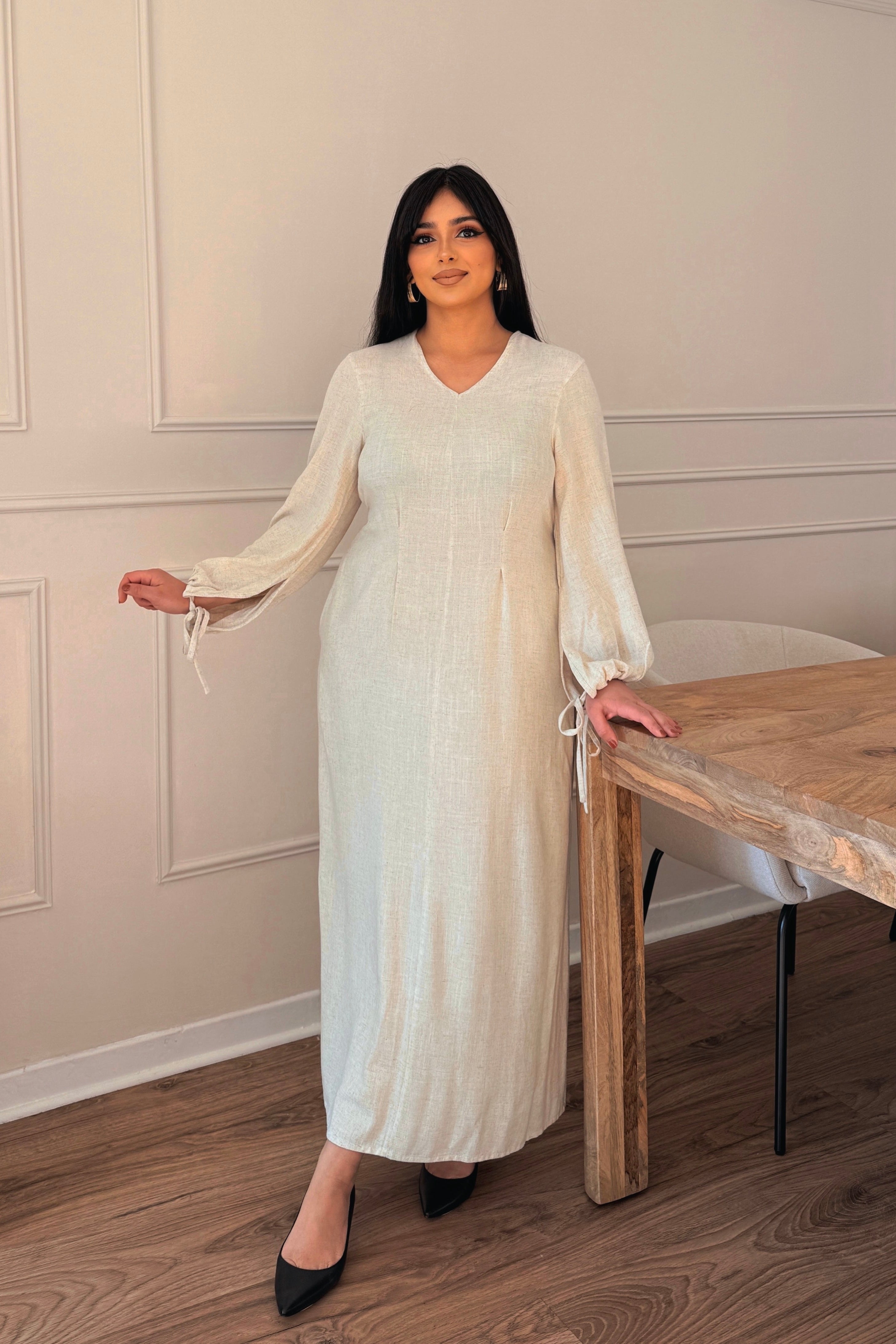 OLIVIA - Robe longue à liens de serrage